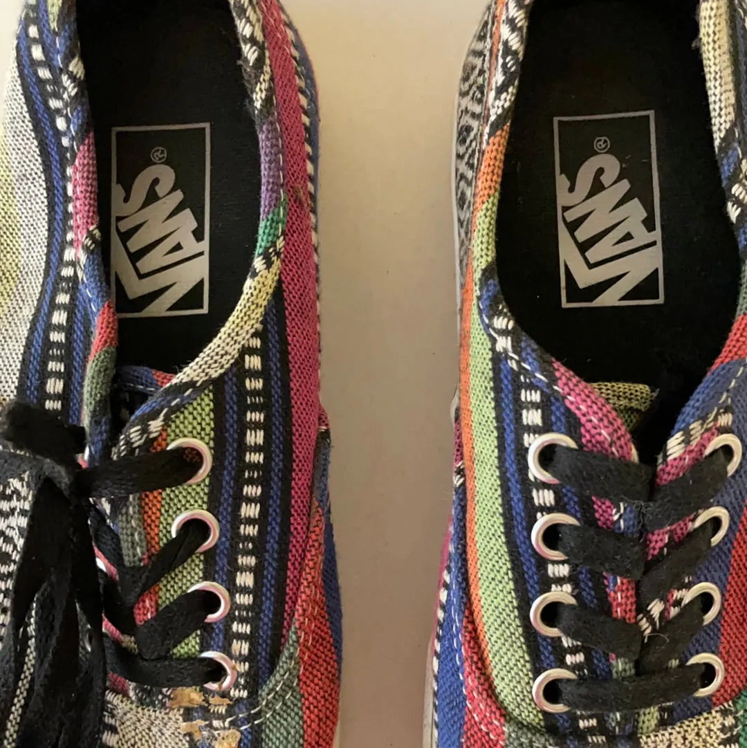 <€€* Vans Unisex Sneakers Shoes Black Blue Red Green  TB4R Stripe Low Top Lace Up W 7 M 5.5