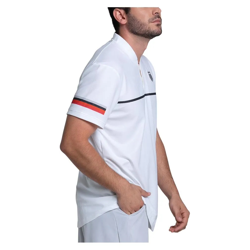 Men's Baseline Short Sleeve Tennis Henley White