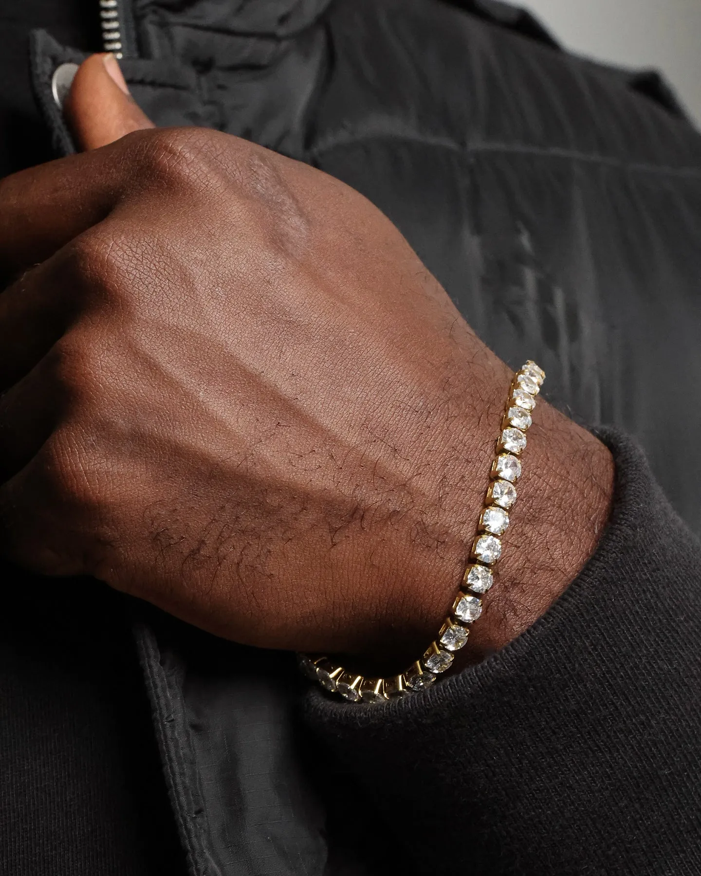 NXS Round Cut Tennis Bracelet Iced Gold