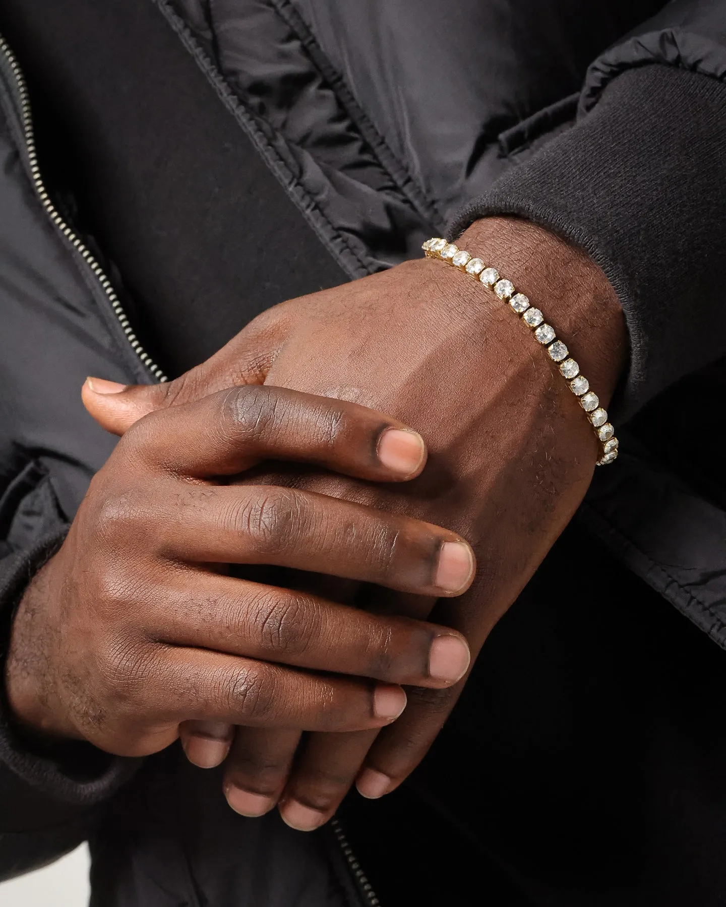 NXS Round Cut Tennis Bracelet Iced Gold